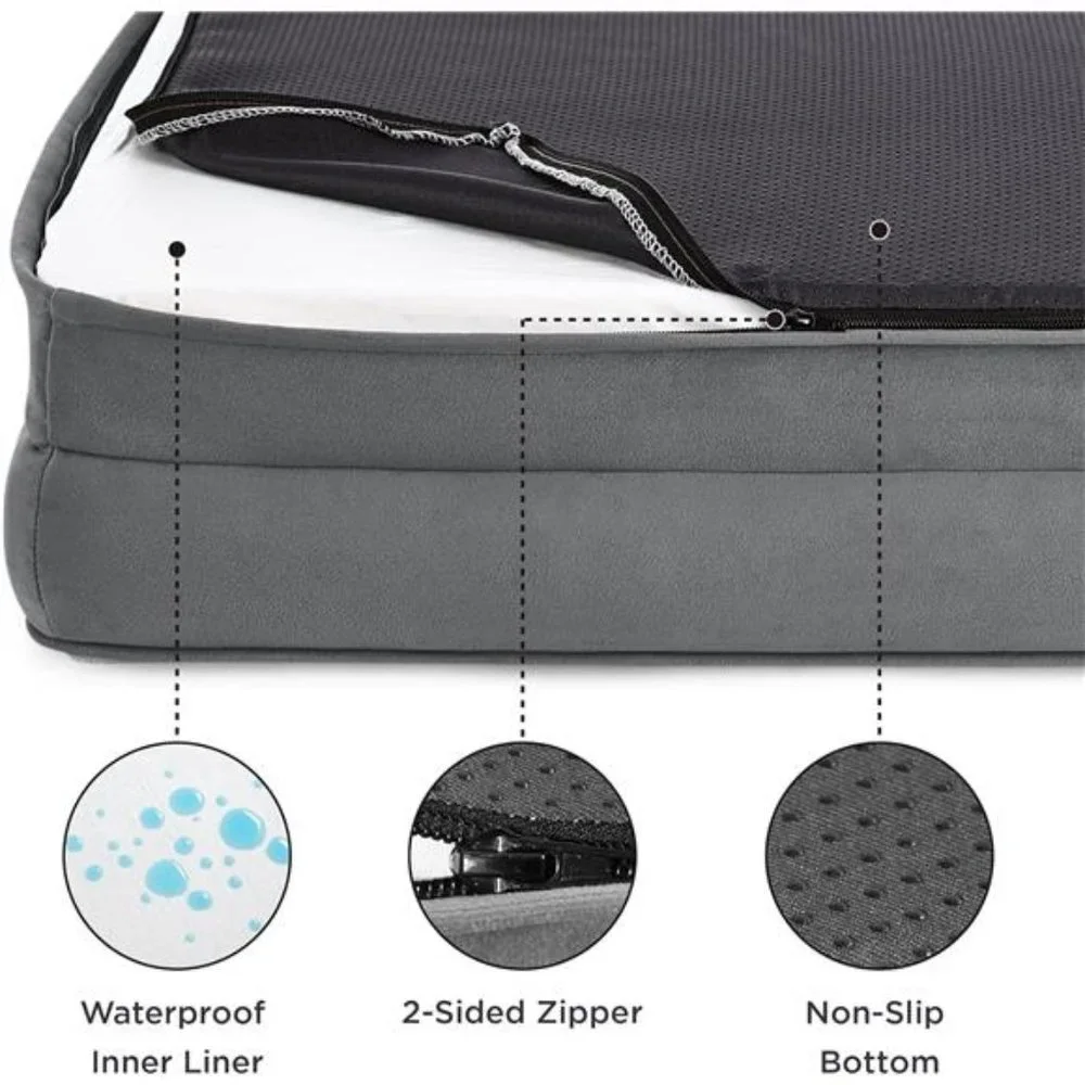 Orthopedic Dog Bed for Medium Dogs - Waterproof Dog Sofa Bed Medium, Grey